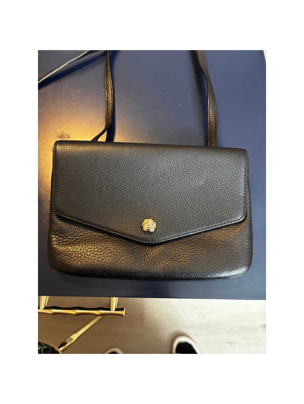 Talbots NWOT Women's Black Leather Adjustable Strap Small Handbag